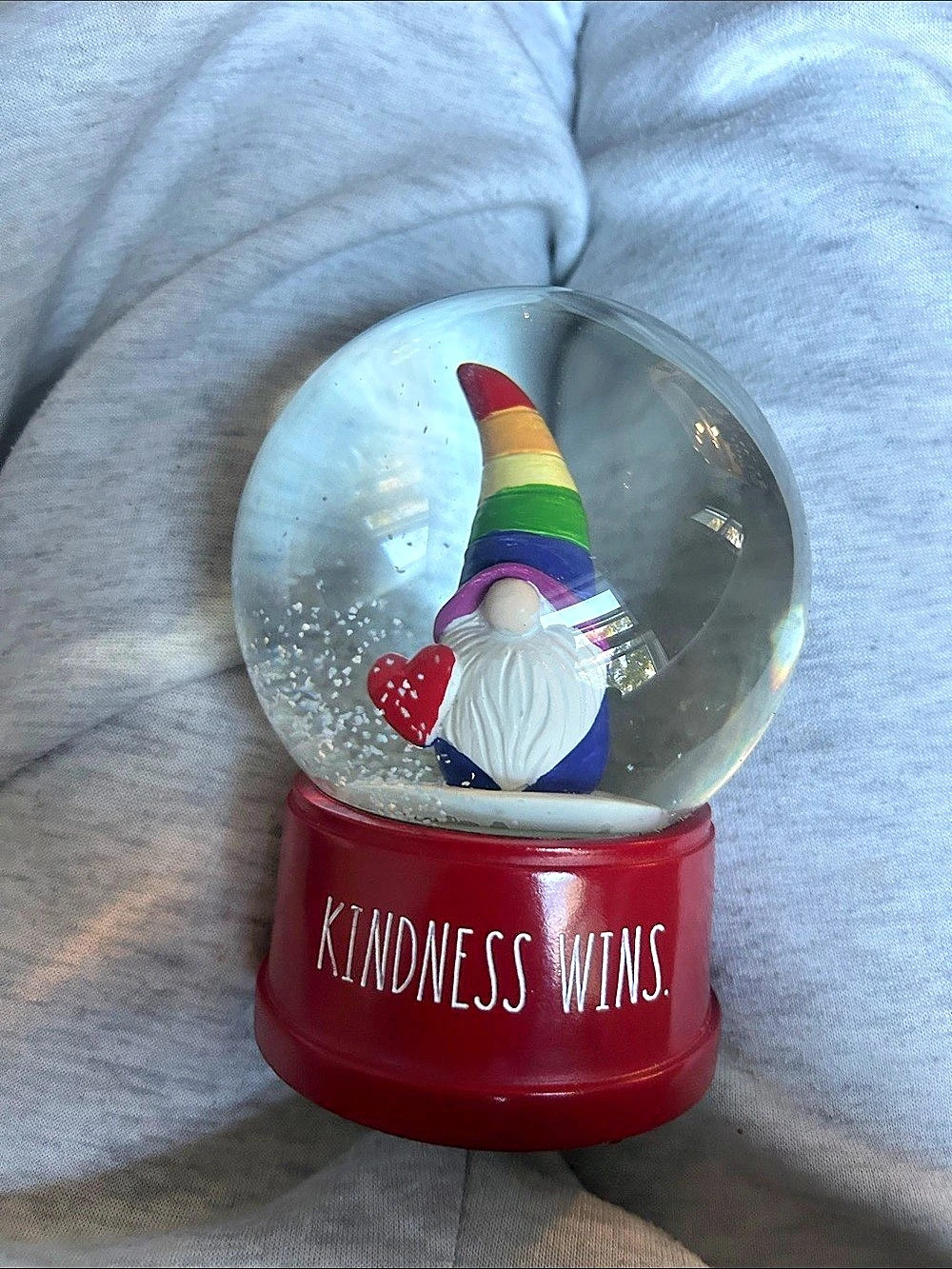 Rae Dunn Kindness Wins Gnome Snow Globe